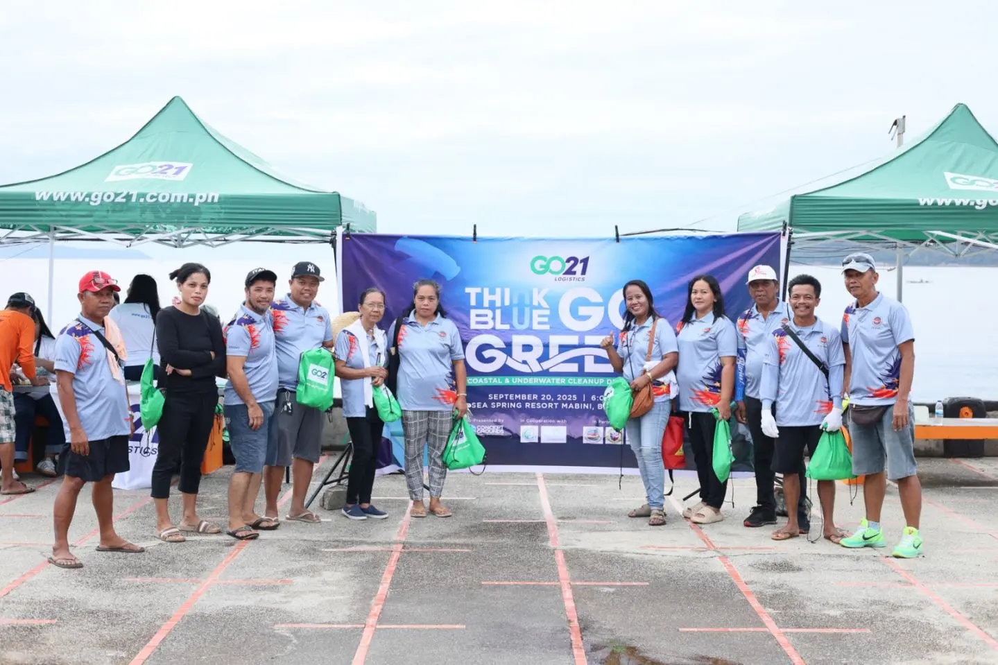 Local barangay officials at the cleanup drive site